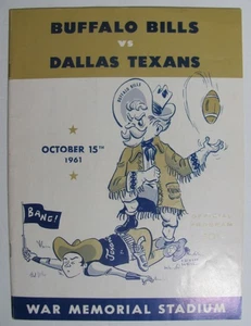 Buffalo Bills v. Dallas Texans American Football League Programm 15. Oktober 1961 - Bild 1 von 4