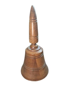Handcrafted 9.5" Tall Wooden Music Bell Edelweiss Melody - Picture 1 of 6