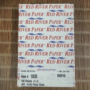 Red River Paper 4x6 100 Sheet 66lb Premium Luxury Polar Gloss New Bulk Discount - Afbeelding 1 van 3