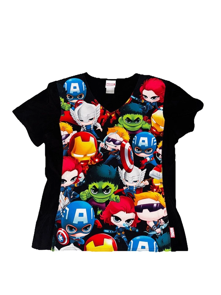 Blusa Médica Avengers Cherokee Tooniforms Marvel Cuello en V Talla M Foto 1 de 4