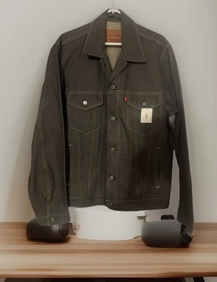 Chaqueta de Camionero Levi’s Denim De Colección Índigo Crudo Rígida Occidental Para Hombres XL NUEVA Foto 1 de 4