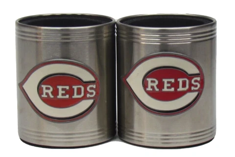 Cincinnati Reds 12oz Stainless Steel Can Cooler MLB Beer Coozie Drink Holder Cover