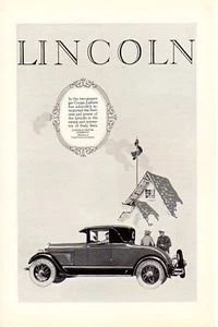 1926 Anuncio impreso de colección coche Lincoln Motor Company cupé de dos pasajeros bonito anuncio artístico - Imagen 1 de 2