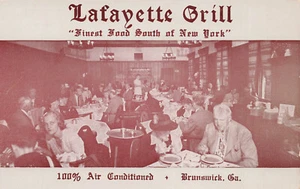 DE COLECCIÓN BRUNSWICK GA INTERIOR DE LA PARRILLA LAFAYETTE RESTAURANTE POSTAL 100322 - Imagen 1 de 2