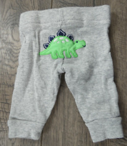 Baby Boy Clothes Child Mine Carter's Preemie Gray Dinosaur Pants