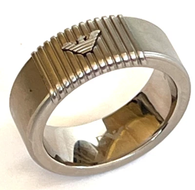 Anillo de acero inoxidable con logotipo de águila EMPORIO ARMANI para hombre talla 9  Foto 1 de 4