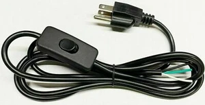 Cable de alimentación de repuesto para coleta de 6 pies, 3 hilos, 18/3 con interruptor de encendido/apagado en línea - Imagen 1 de 7