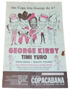 VTG George Kirby Timi Yuro Jules Podell Copacabana NY Promo Mailer Program 1960s - Picture 1 of 12