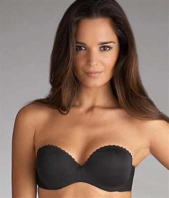NWOT Lily Of France Gel Touch Strapless Bra 2111121 Black 34B #86560 - Image 1 of 3