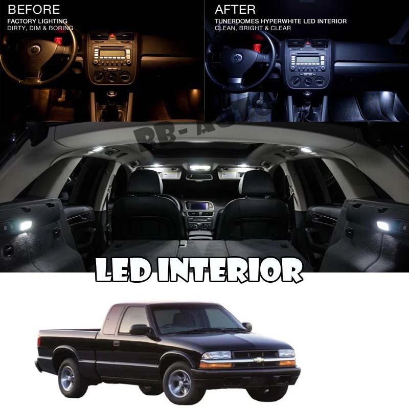 Kit de paquete de bombilla interior LED blanca para camioneta Chevrolet S-10 94-04 Foto 1 de 1