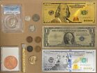 Estate Fresh Mixed Lot of GOLD SILVER COPPER CERTIFIED BILLS $1 25c 10c 5c 1c