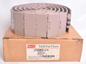 10 Fuß Rexnord hellbraune Tischplatte Kette 3-1/4" x 10' LF820K3-1/4 LF820 - Bild 1 von 4