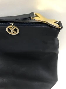 PALOMA PICASSO Navy Leather Shoulder Bag, Logo, Orig Dust Bag - Picture 1 of 6