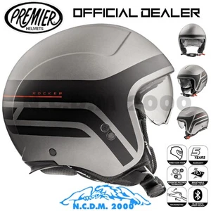 CASCO APERTO OPER FACE MOTO SCOOTER GRIGIO PREMIER ROCKER ON17 OMOLOGATO 22-05 - Imagen 1 de 8