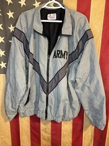 Large Regular - Army IPFU PT Physical Fitness Gray Zip Windbreaker Jacket 7349 - Picture 1 of 4