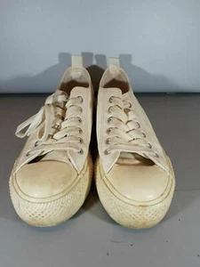 Primark Cream Canvas Trainers UK 5 Women's Low Top Lace Up Pumps Sneakers - Picture 1 of 8
