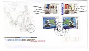 2002 FDC. Australia-France Joint issue. Flinders-Baudin Bicentenary. Both sets. - Foto 1 di 1