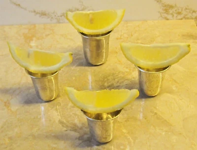 original Austria empire 4 cups for liqueur vodka spirits " 19th sterling silver — 第 1/4 张图片