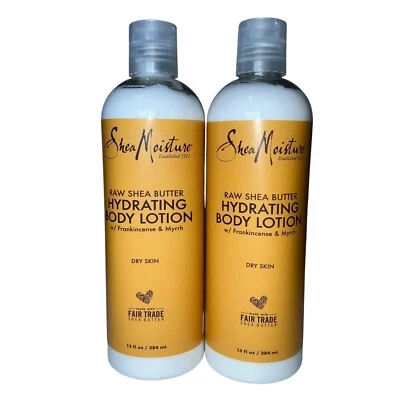 Loción de manteca de karité cruda SheaMoisture con incienso y mirra 13 oz paquete de 2 Foto 1 de 2