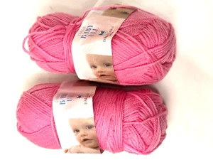 Dalegarn Baby Ull 100% Merino Wool # 4504 Dale of Norway Pink 2 Skeins- VG - Picture 1 of 3