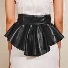 Woman Wide Black Corset Belt Fashion Ruffle Skirt Belt Waist Belts Cummerb #