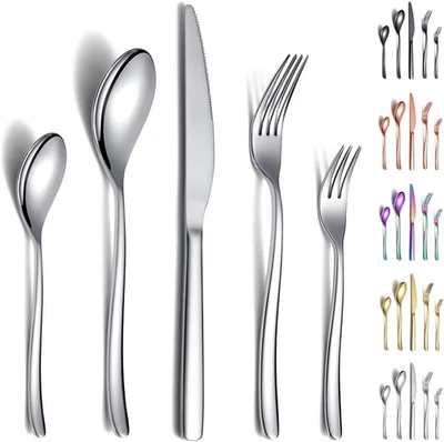 Set Di Posate 30 Pezzi, Robusto Set Di Posate in Acciaio Inossidabile Antiruggin - Immagine 1 di 4