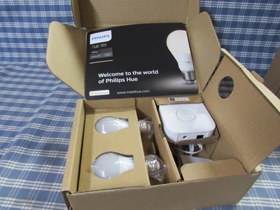 Philips Hue Warm Starter Kit White 2 Bulb Kit (New Open Box) FAST FREE SHIPPING. - Image 1 of 4