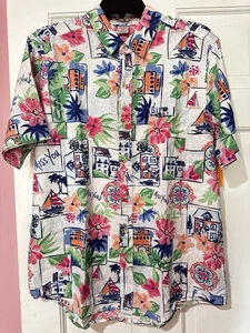 NWT Gymboree Mens Dad And Me Linen-Blend Button Up Shirt Italian Riviera Size M - Picture 1 of 5