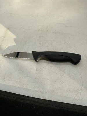 Cuchillo de pelar - Borde recto de acero inoxidable - Hoja de 3” - Mango negro Foto 1 de 4