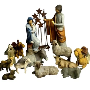 Willow Tree by Susan Lordi Rare 14-Piece Large 14.5" Tall Nativity Star Backdrop - Picture 1 of 21