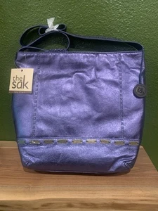 The Sak Purple Deep Blue Metallic Tote Bag Purse Shoulder Bridget Twilight NWT - Picture 1 of 6