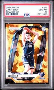 Baloncesto Zach Edey 2024-25 Panini Orange Ice Prizm RC #249 Grizzlies ¡PSA 10! - Imagen 1 de 2