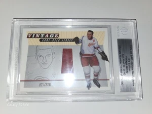 2002-03 BAP Ultimate Memorabilia Sid Abel Vintage Game Used Jersey Card Beckett - Picture 1 of 6