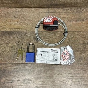 Master Lock S806 Steel Cable Lockout 6" Long x 4mm Diameter-With Lock And Keys - Picture 1 of 5