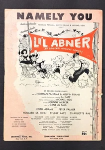 Spartiti Vintage Lil Abner Namely You 1956 Commedia Musicale Edith Adams Al Capp - Foto 1 di 12