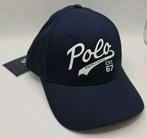 Polo Ralph Lauren Berretto da Baseball Cappello Blu Navy Regolabile EST. 67 logo nuovo con etichetta - Foto 1 di 10