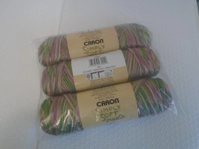 3pc LOT 4oz Skeins CARON Simply Soft Yarn in Rose Garden (0002) - Image 1 of 3