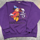 Vintage Walt Disney World 25th Anniversary Sorcerer Mickey Purple Sweatshirt XL