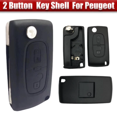 1 Pieza 2 Botones Repuesto Llavero Coche Carcasa Cubierta Para Peugeot 207 308 408 307 Foto 1 de 4