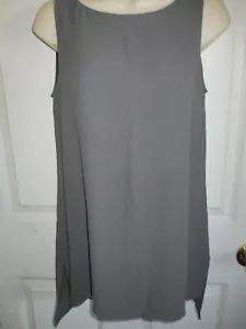 SZ 2X EILEEN FISHER ASH SILK GEORGETTE CREPE LONG SHELL NWT - Bild 1 von 3