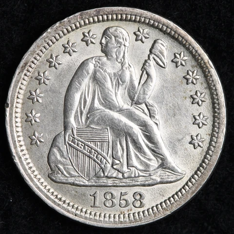 1858 Seated Liberty Silver Dime CHOICE BU *UNCIRCULATED* MS E151 DCBL Cover