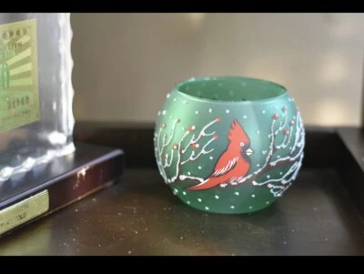 Candelabro Cardinal - Vidrio soplado - Pintado a mano - Tamaño pequeño - Precioso Foto 1 de 4