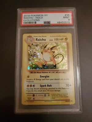 Pokemon 2016 XY Evolutions Raichu Holo PSA 9 Mint  - Image 1 of 2