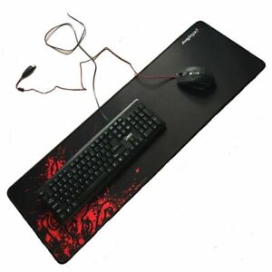 New Large Mouse Mat Extended Gaming XXL 900x300mm Big Size Desk Pad Black & Red
