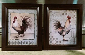 Framed Wall Decor Rooster Prints - Set of 2 - 13.25" x 11.25" - Picture 1 of 1