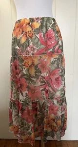 Neu ohne Etikett Alfred Dunner Damen Midirock mehrfarbig Blumenmuster gefüttert Größe 16 - Bild 1 von 3