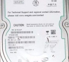 Seagate ST960813AS 9S113C-308  FW:3.ALC WU 60gb  2.5" Sata Laptop Drive