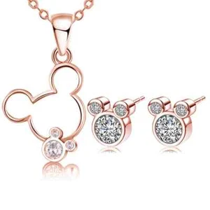 Mickey Mouse Disney® Fashion Necklace Earring Set 88M - Picture 1 of 14