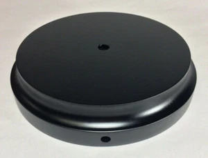 New 6.5" Modern Style Black Wooden Lamp Base w/ Wire Way Hole, Tapered Edge 306B - Picture 1 of 4