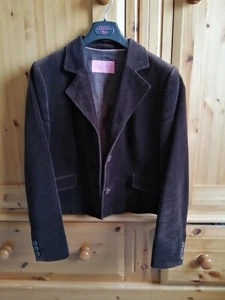 Ladies Classic style brown cotton velvet jacket by Charles Tyrwhitt size 16 slim - Picture 1 of 8